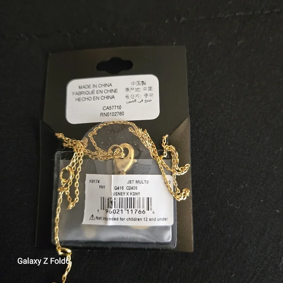 Disney x Kate Spade Minnie Mouse Cubic Zirconia Gold Tone Necklace Red Bow - Picture 2 of 3